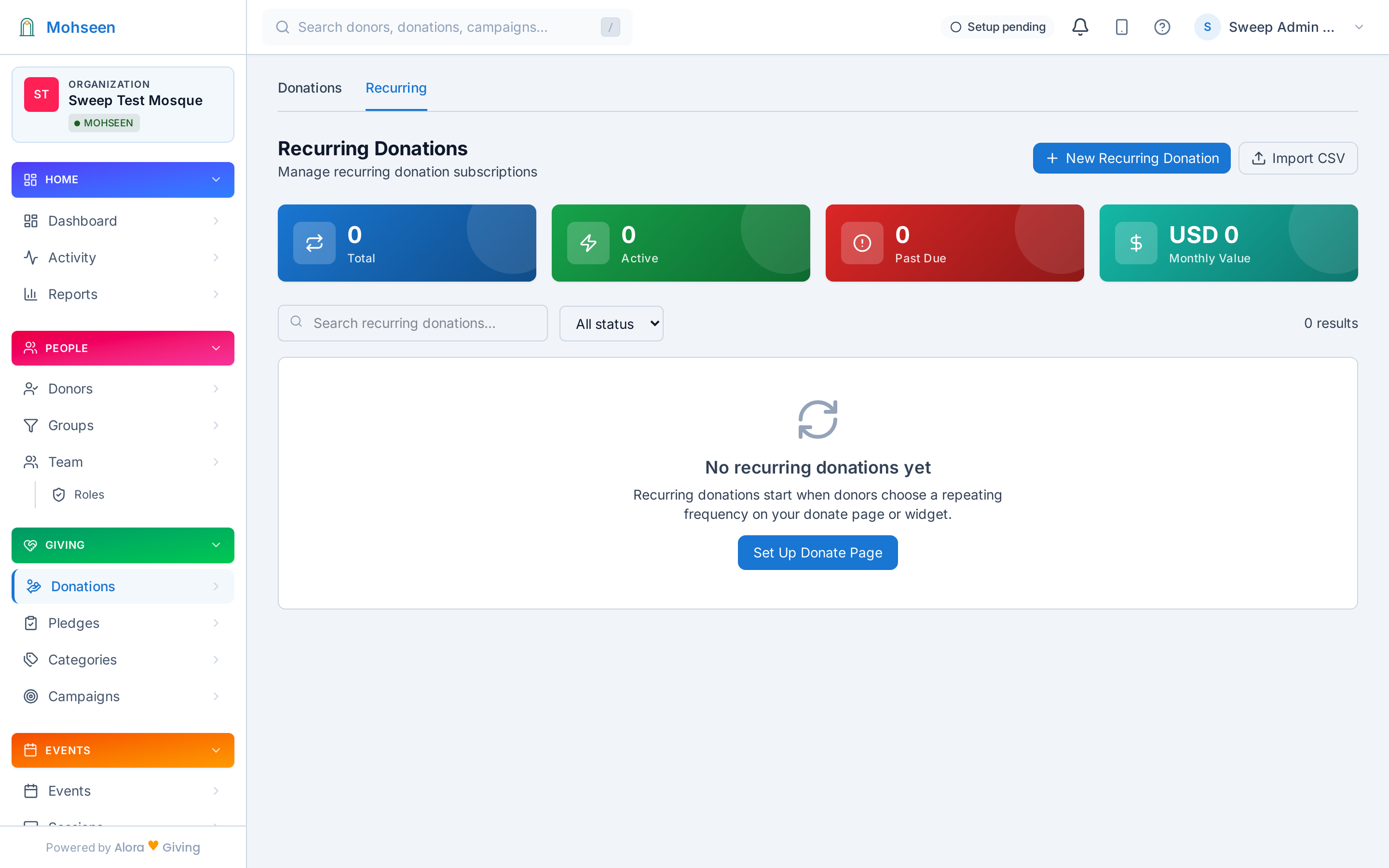 Recurring gift subscriptions