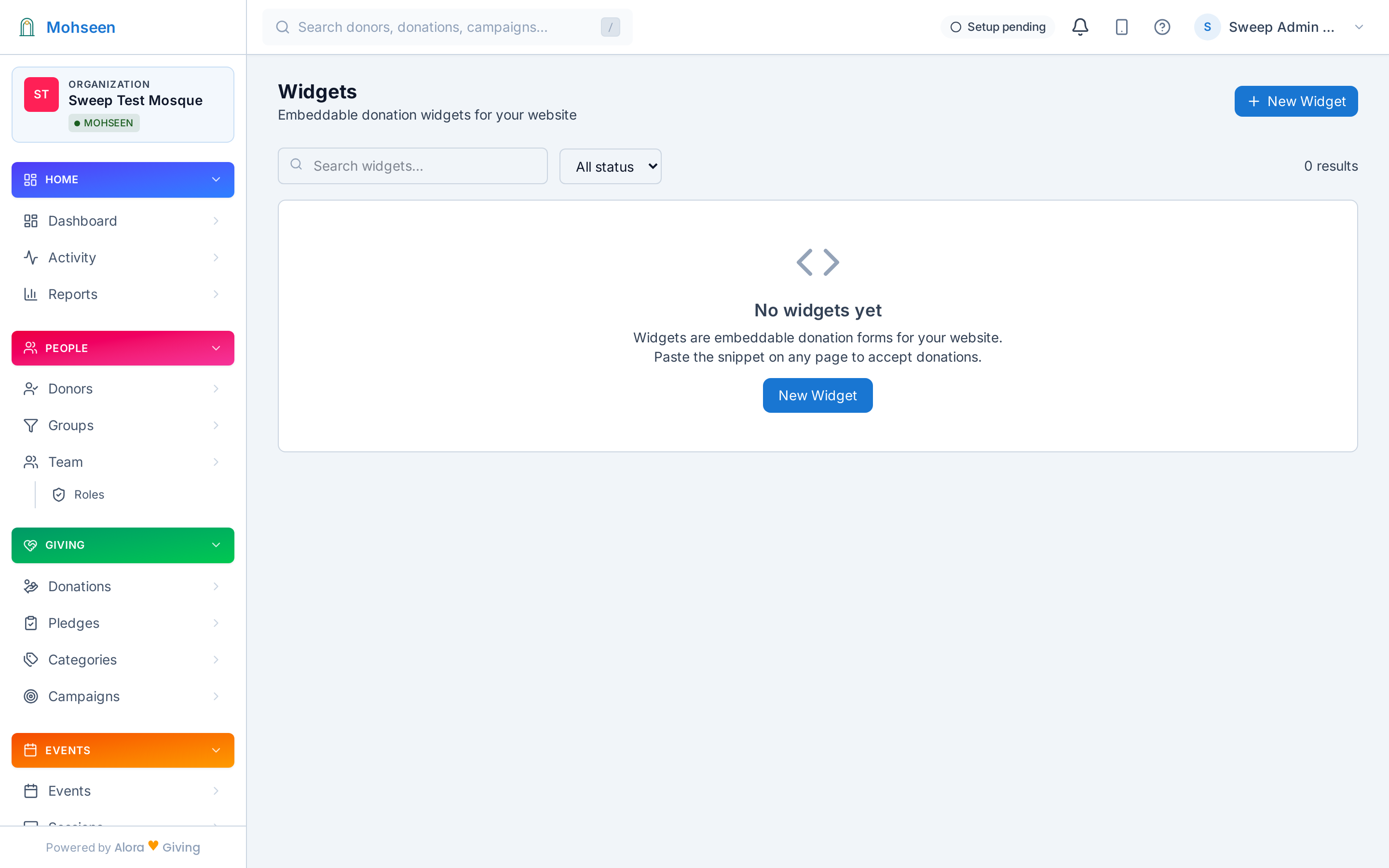 Widget configuration management